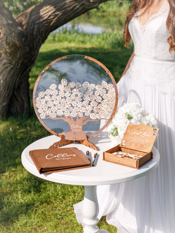 Family Tree Guest Book Wedding - Wedding Guest Book Alternative - Wood