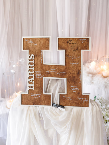 Monogram Wedding Guest Book - Letter Form