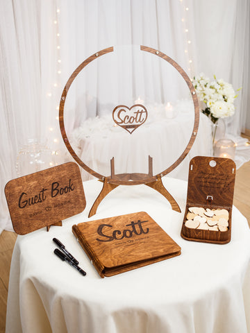 Wedding Guest Book Alternative -  Circle form (Wood)
