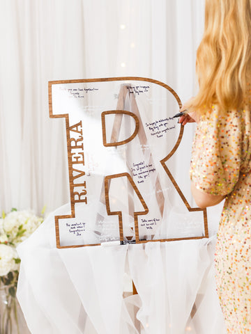Acrylic Wedding Sign - Monogram Wedding Guest Book - Letter Form