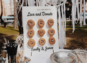 Sweetly Yours: Elevate Your Wedding Celebration with a Personalized Donut Wall