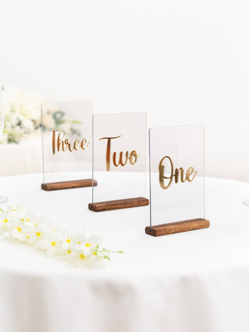 What do table numbers mean at a wedding?