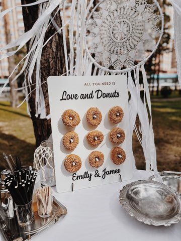 Personalized Donut Wall for Wedding Décor - Donut Stand Display