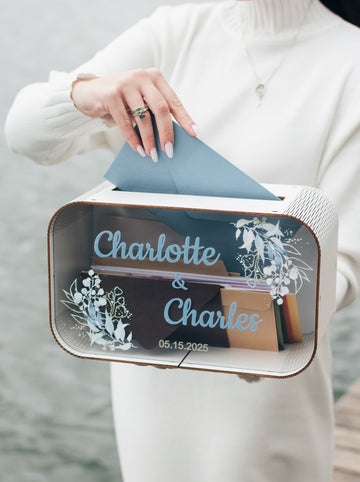 Custom Acrylic Wedding Card Box White