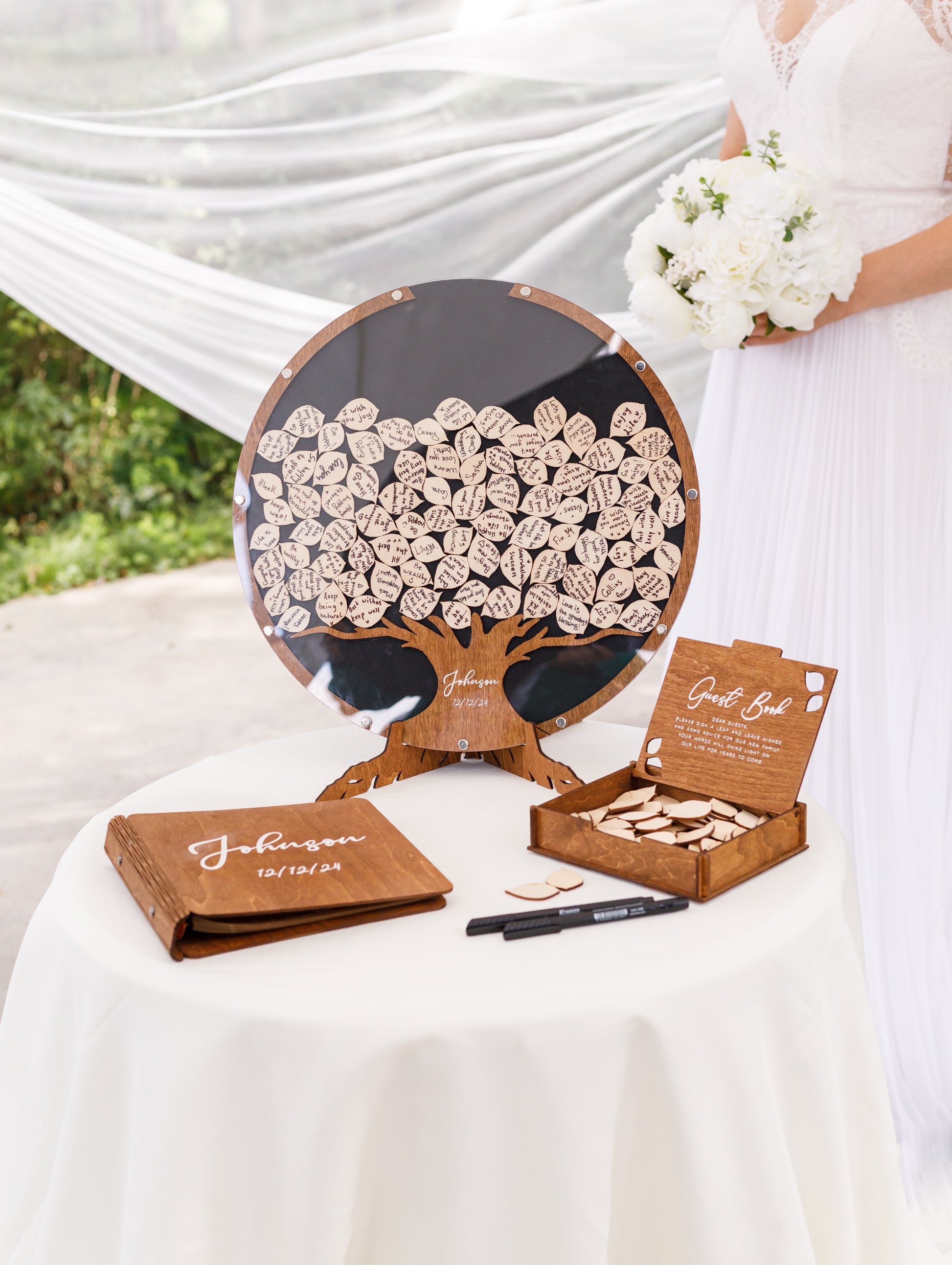 Tree With Leaves Wedding Guest Book Alternative, Wedding Guest Book Tree,  Leaf Guestbook Wedding Alternative 