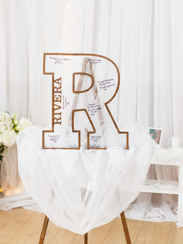 Acrylic Wedding Sign - Monogram Wedding Guest Book - Letter Form