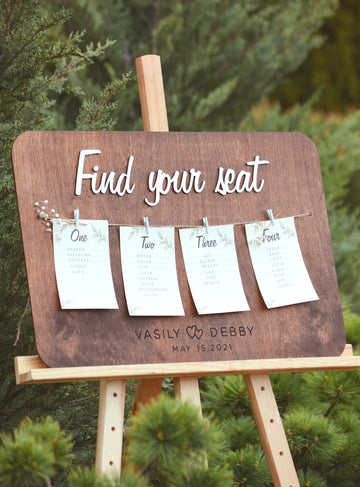 Wedding Seating Chart - Find your seat sign