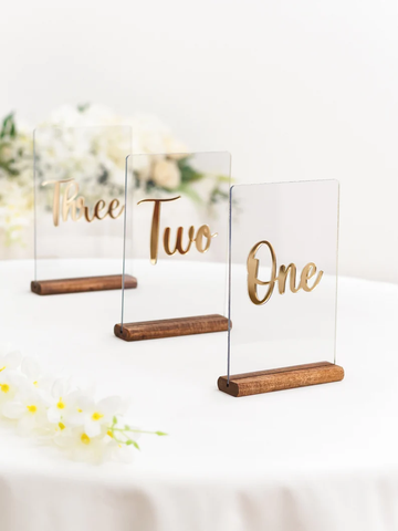Acrylic Wedding Table Numbers - Wedding Table Decor, Table Numbers for Wedding